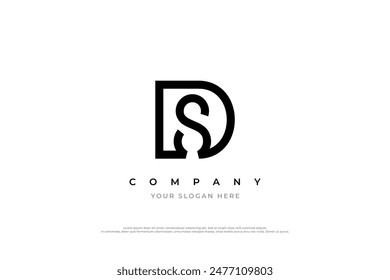 Diseño de logotipo SD o DS de letra mínima