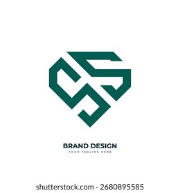 Letra minima Ss forma de diamante monograma design logotipo para marca simples, identidade corporativa moderna e elegância.