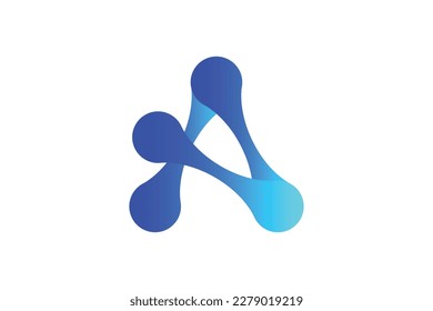 Minimal letter A technology logo design vector template