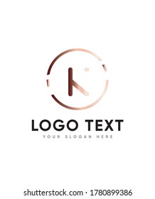 Plantilla de logotipo K de tipo carta mínima con vibraciones modernas y elegantes