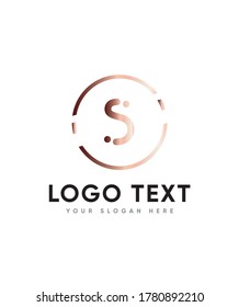 Tipo de letra mínima plantilla de logotipo S con vibraciones modernas y elegantes