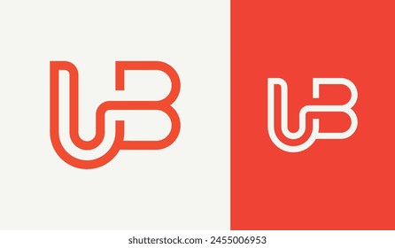 Minimal letter UB logo vector design simple logo template