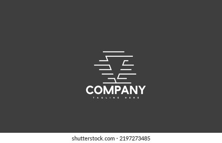 minimal letter V logo template