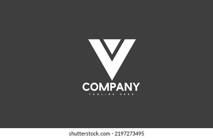 plantilla de logotipo V de letra mínima