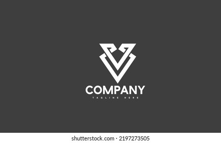 minimal letter V logo template