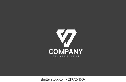 minimal letter V logo template