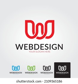 minimal letter w logo template - vector illustration
