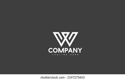 minimal letter W logo template