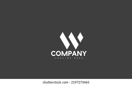 plantilla de logotipo W de letra mínima