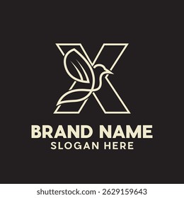 Minimal Letter X Bird Design Template, for your company