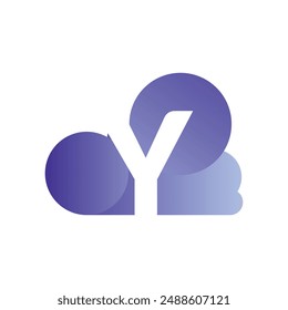 Minimal Letter Y cloud logo vector template