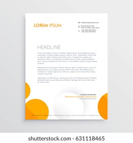 Minimal Letterhead Design With Orange And White Circles