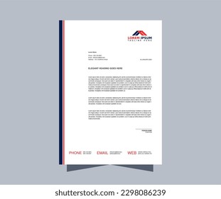 Minimale Briefkopfvorlage. Einfaches und professionelles Corporate-Letterhead-Design. Modernes, stationäres Design für Vektorgrafiken.
