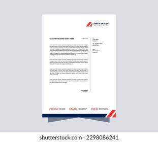 Minimal letterhead template. Simple and professional corporate letterhead layout design. Modern Vector stationary design.