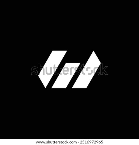 Minimal letters M or W logo vector illustration.