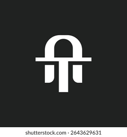 Minimal Letters AT or TA Monogram Logo