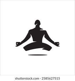 Minimal Levitating Meditating Guy Yoga Meditation