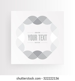 Minimal light black and white square poster design with abstract ornament and your text. 
Eps 10 stock vector illustration 