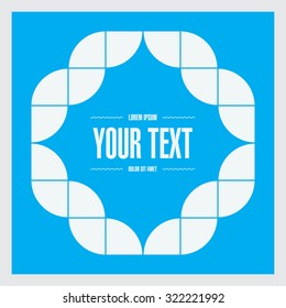 Minimal light blue square poster design with abstract ornament and your text. 
Eps 10 stock vector illustration 