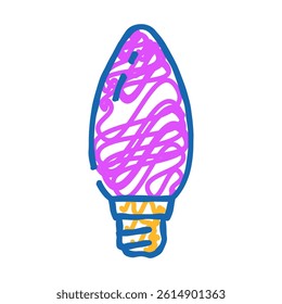 minimal light bulb doodle icon sketch vector. minimal light bulb sign. isolated symbol illustration
