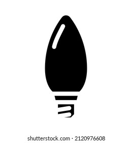 vector de icono de glifo de bombilla mínima. señal mínima de la bombilla. símbolo de contorno aislado ilustración negra