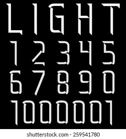 Minimal Light font Part 2/2 Numbers, Vector