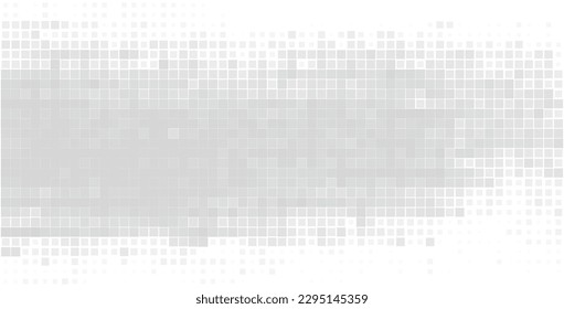 Minimal light grey pixelated background with dissolution effect. Subtle vector graphic pattern with small gray squares