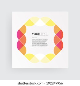 Minimal light square poster design with abstract ornament and your text.  Eps 10 stock vector illustration