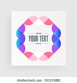 Minimal light square poster design with abstract ornament and your text. 
Eps 10 stock vector illustration 