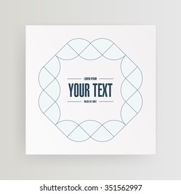 Minimal light square poster design with abstract ornament and your text. 
Eps 10 stock vector illustration 