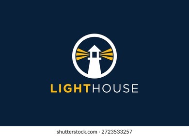 Minimales Leuchtturm-Logo-Design für maritime, Navigation und Küsten-Markenidentität