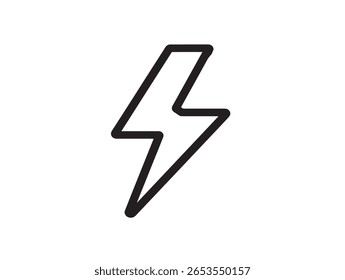 Minimal Lightning Bolt Icon with Elegant Outline