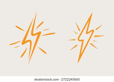 Iconos mínimos del perno del rayo Vector