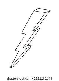 Minimal lightning icon. Graphic element for printing on fabric. Fashion, trend and style. Symbol of speed and energy. Aesthetics and elegance. Creativity and art. Cartoon flat vector illustration