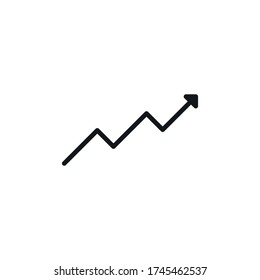 Minimal Line Arrow - Symbol of increasing Arrow- Vector