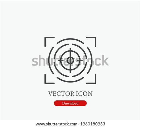 Minimal line art archery icon. Editable vector illustration symbolizing sport, precision, or focus concept. Ideal for training branding, tournament design, or motivation visuals.