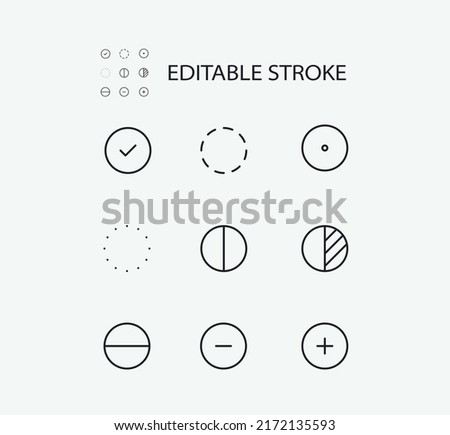Minimal line art arrow icon set. Editable vector illustration containing directional, yes, and no symbols. Perfect for user interface design or navigation graphics.
