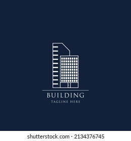 Minimal line art building logo.
