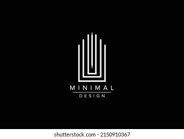 Minimal Line Art Building Logo Vector Stock Vector (Royalty Free ...