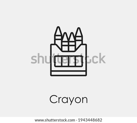 Minimal line art crayon icon. Editable vector illustration of an art or creativity symbol — perfect for drawing apps, kids education, or creative branding.