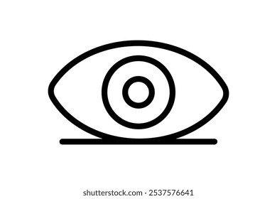 minimal line art eye icon for visibility symbol and vision-related graphic design