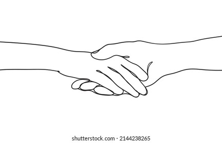 minimal line art handshake illustration