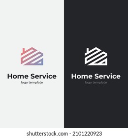 Minimal Line Art House Logo Template. Vector Illustration.