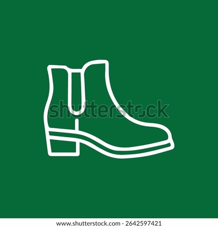 A minimal line art illustration of a chelsea boot, perfect as a fashion icon or graphic element for various designs