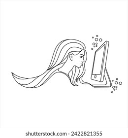 Minimal Line Art Illustration, Women Empowerment, Women Skill, Women's Day, Women Education, Healthcare, Fashion, Technology, Textile Industry, Clothing, Drawing, Hairstyle, Women Power