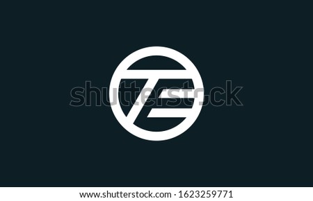 Minimal line art Letter TE logo. You can find letter E in the negative space.
