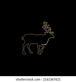 Minimal Line Art Reindeer Logo Template | Creative Reindeer Logo Design