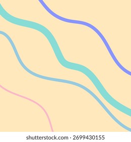 Arte de línea mínima con transiciones fluidas suaves. líneas pastel fondo abstracto