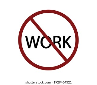 Minimal line art stop work icon. Editable vector illustration symbolizing warning, pause, or work restriction concept. Ideal for safety signs, construction, or business process visuals.