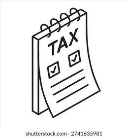 Minimal Line Art Tax Notepad with Checklist
